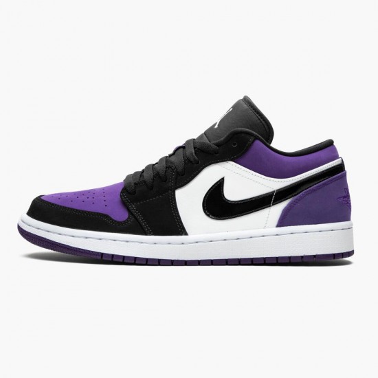 LJR Jordan 1 Low Court Purple White/Black/Court Purple 553558-125