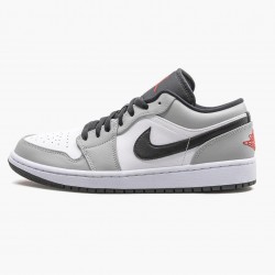 LJR Jordan 1 Retro Low Light Smoke Grey Lt Smoke Grey/Gym Red White 553558-030