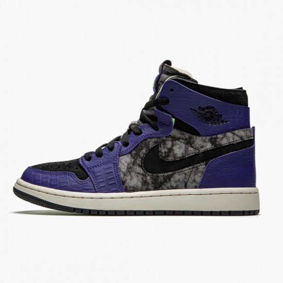 LJR Jordan 1 High Zoom Air CMFT Bayou Boys Court Purple/Black Electric/Green DC2133-500