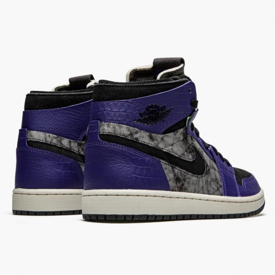 LJR Jordan 1 High Zoom Air CMFT Bayou Boys Court Purple/Black Electric/Green DC2133-500