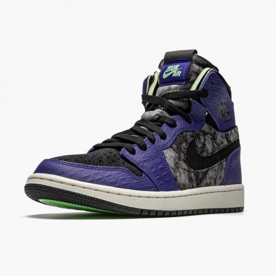 LJR Jordan 1 High Zoom Air CMFT Bayou Boys Court Purple/Black Electric/Green DC2133-500