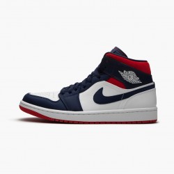 LJR Jordan 1 Mid SE USA White/Midnight Navy/Varsity Red 852542-104