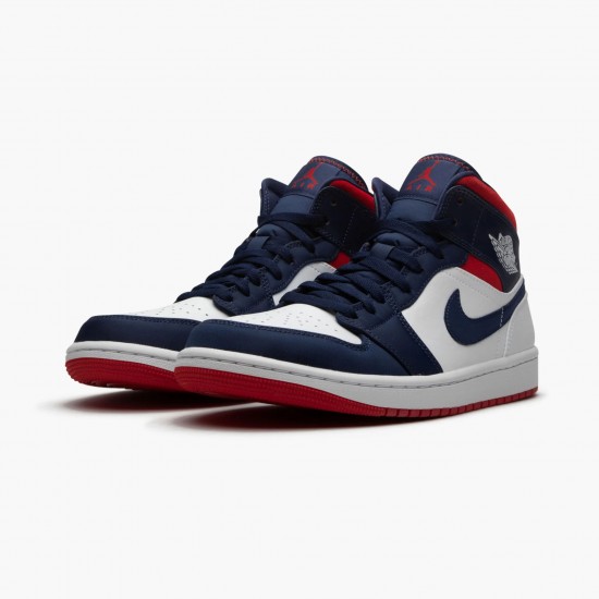 LJR Jordan 1 Mid SE USA White/Midnight Navy/Varsity Red 852542-104