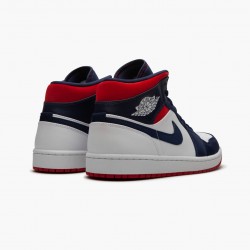 LJR Jordan 1 Mid SE USA White/Midnight Navy/Varsity Red 852542-104