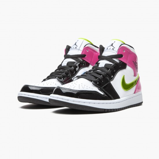 LJR Jordan 1 Mid White Black Cyber Pink  White/Black/Cyber Pink CZ9834-100