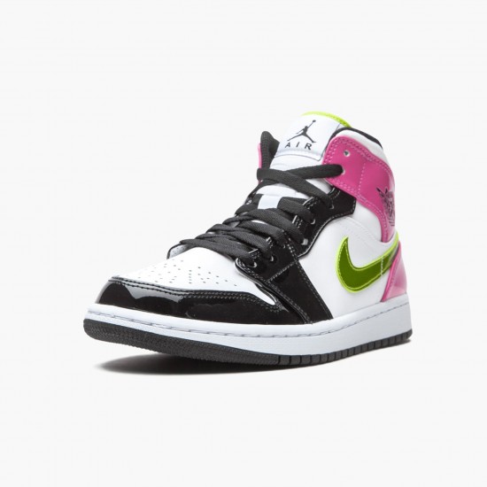 LJR Jordan 1 Mid White Black Cyber Pink  White/Black/Cyber Pink CZ9834-100