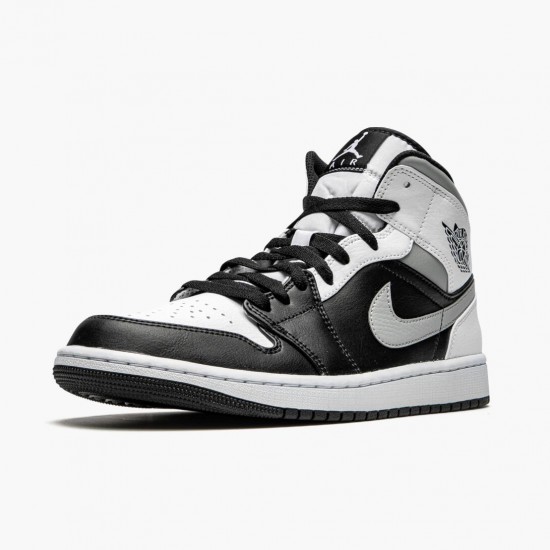 LJR Jordan 1 Mid White Shadow Black/White/Lt Smoke Grey  554724-073