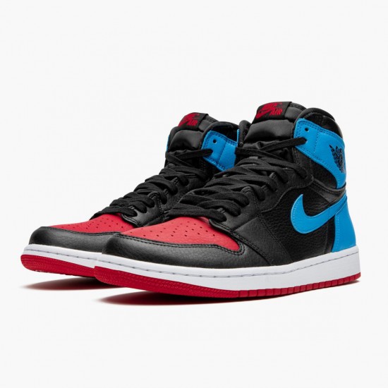 LJR Jordan 1 High OG UNC To Chicago Black/Dark Powder Blue/Gym Red CD0461-046