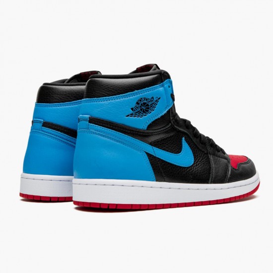 LJR Jordan 1 High OG UNC To Chicago Black/Dark Powder Blue/Gym Red CD0461-046