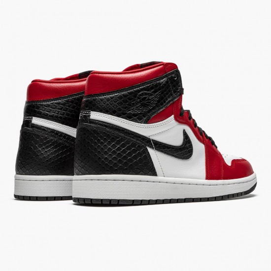 LJR Jordan 1 High Retro Satin Snake Gym Red/Whte Black CD0461-601