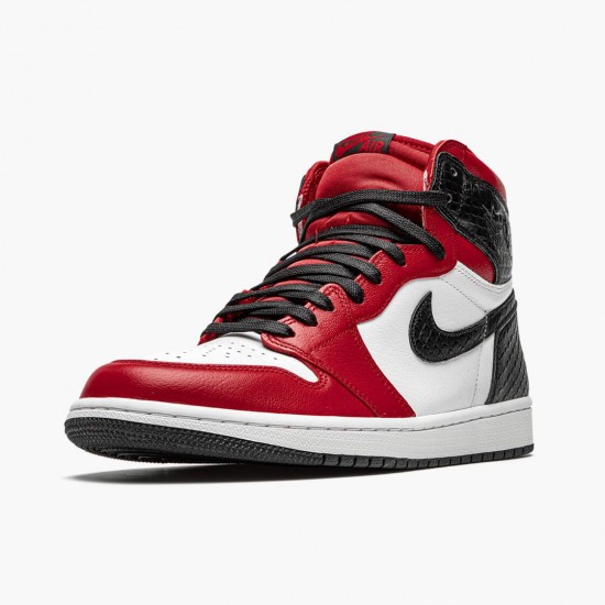 LJR Jordan 1 High Retro Satin Snake Gym Red/Whte Black CD0461-601