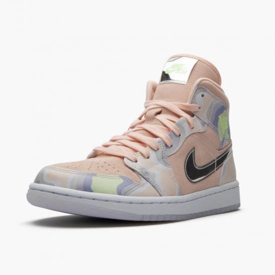 LJR Jordan 1 Mid SE P(Her)spectate Washed Coral Chrome  Washed Coral/Chrome/Light Whistle CW6008-600