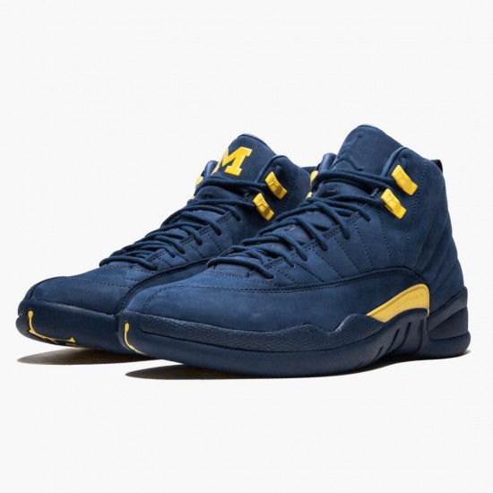 LJR Jordan 12 Retro Michigan College Navy/Amarillo BQ3180-407