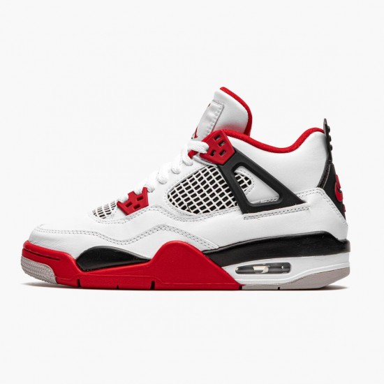 LJR Jordan 4 Retro OG GS Fire Red 2020 White/Fire Red/Black Tech Grey 408452-160