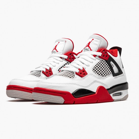 LJR Jordan 4 Retro OG GS Fire Red 2020 White/Fire Red/Black Tech Grey 408452-160