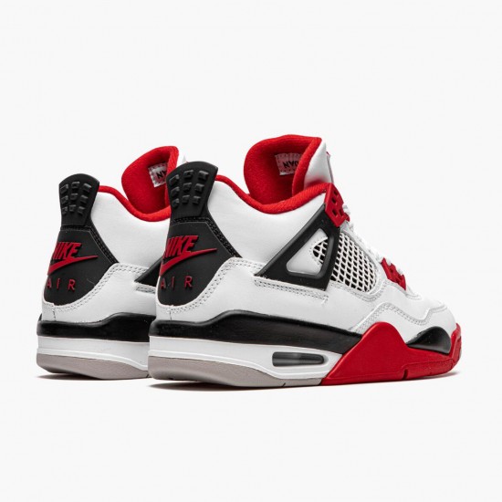 LJR Jordan 4 Retro OG GS Fire Red 2020 White/Fire Red/Black Tech Grey 408452-160