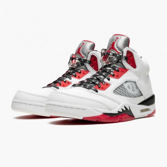 LJR Jordan 5 Retro Quai 54 2021 White/University Red/Black DJ7903-106