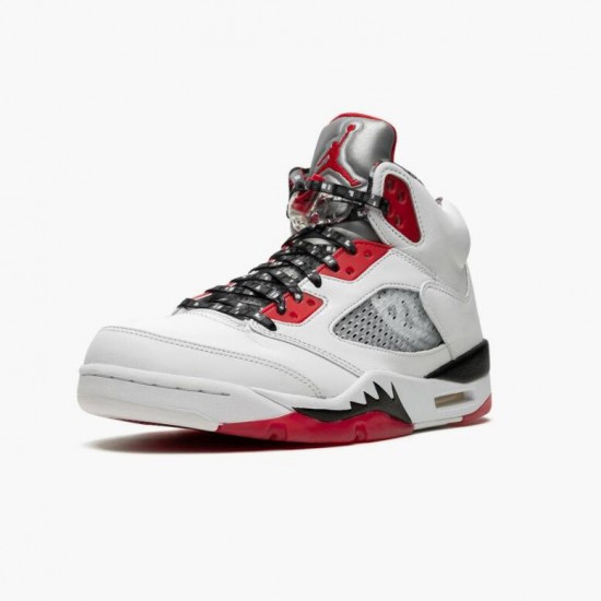 LJR Jordan 5 Retro Quai 54 2021 White/University Red/Black DJ7903-106