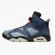 LJR Jordan 6 Retro Washed Denim Black Sail/Varsity Red/Black 384664-060