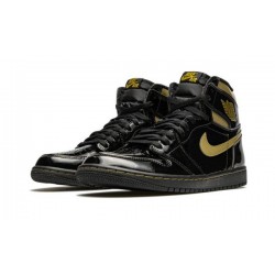 LJR Jordans 1 High "Black Metallic Gold" BLACK/BLACK-METALLIC GOLD Shoes 555088 032