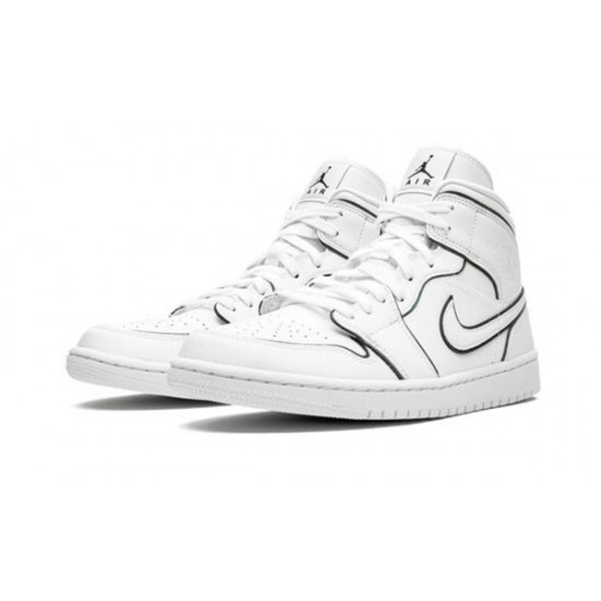 LJR Jordans 1 Mid Iridescent Reflective White White/White Shoes CK6587 100