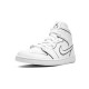 LJR Jordans 1 Mid Iridescent Reflective White White/White Shoes CK6587 100