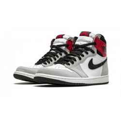 LJR Jordans 1 High "Light Smoke Grey" WHITE/BLACK-LIGHT SMOKE GREY-V Shoes 555088 126