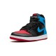 LJR Jordans 1 High UNC to Chicago BLACK/DARK POWDER BLUE/GYM RED Shoes CD0461 046