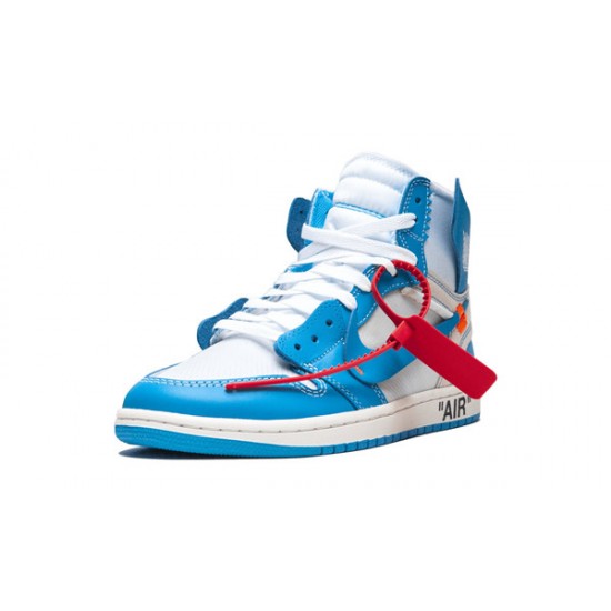 LJR Jordans 1 High UNC WHITE/DARK POWDER BLUE-CONE Shoes AQ0818 148