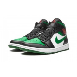 LJR Jordans 1 Mid "Incredible Hulk" BLACK/GYM RED-WHITE-PINE GREEN Shoes 554724 067