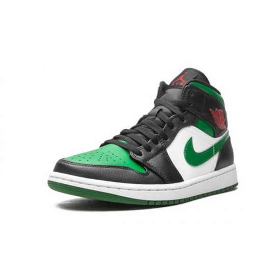 LJR Jordans 1 Mid Incredible Hulk BLACK/GYM RED-WHITE-PINE GREEN Shoes 554724 067