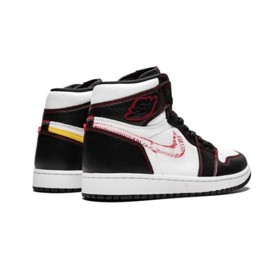 LJR Jordans 1 Retro High Defiant White Retro Red WHITE/BLACK Shoes CD6579 071