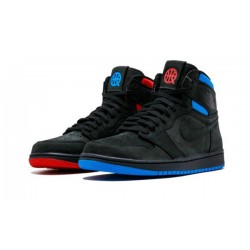 LJR Jordans 1 Retro High OG "Quai 54" BLACK/ITALY BLUE Shoes AH1040 054