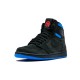 LJR Jordans 1 Retro High OG Quai 54 BLACK/ITALY BLUE Shoes AH1040 054