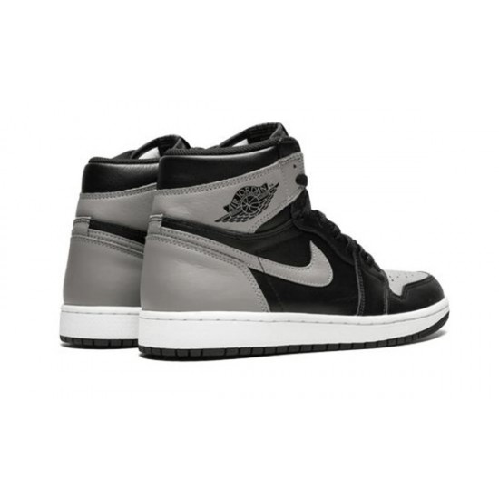 LJR Jordans 1 Retro High OG Shadow BLACK/MEDIUM-GREY WHITE Shoes 555088 013