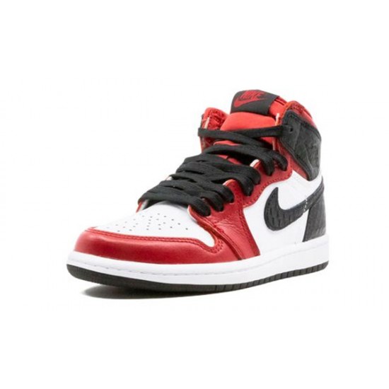 LJR Jordans 1 Retro High Snake Chicago Satin GYM RED/WHITE-BLACK Shoes CU0449 601