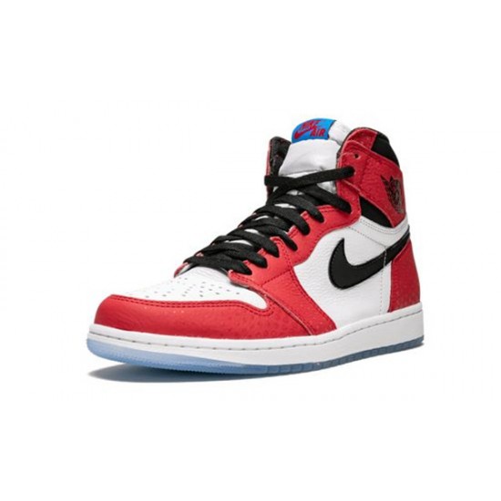 LJR Jordans 1 Highh Spiderman GYM RED/BLACK-WHITE-PHOTO BLUE Shoes 555088 602