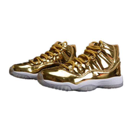 LJR Jordans 11 Metallic Gold White/Metallic Gold/Black Shoes 528895 103
