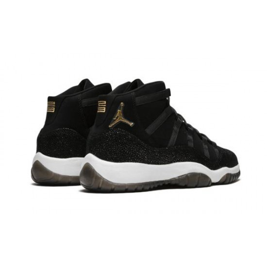 LJR Jordans 11 Retro Premium Heiress BLACK/METALLIC GOLD-WHITE Shoes 852625 030