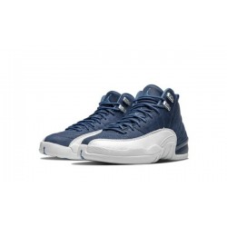 LJR Jordans 12 "Stone Blue" STONE BLUE/LEGEND BLUE-OBSIDIA Shoes 130690 404