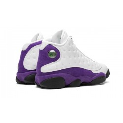 LJR Jordans 13 "Lakers" WHITE/BLACK/COURT-PURPLE/UNIVE Shoes 414571 105