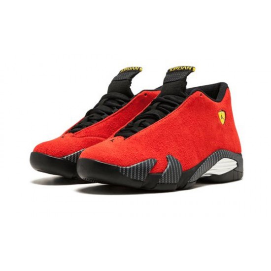 LJR Jordans 14 Ferarri Red CHLLNG RD/BLCK-CBRNT YLLW-ANTH Shoes 654459 670