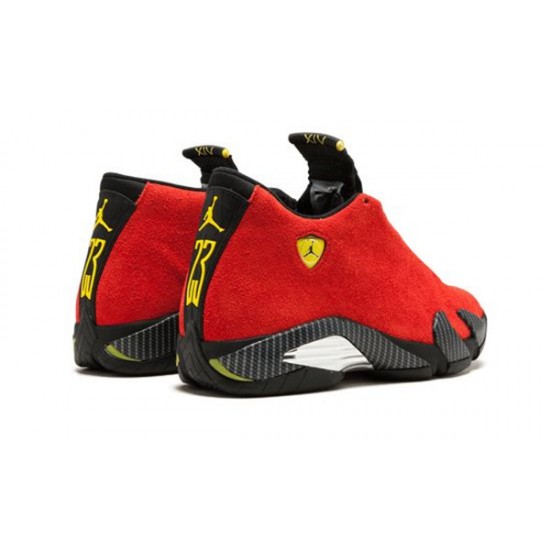 LJR Jordans 14 Ferarri Red CHLLNG RD/BLCK-CBRNT YLLW-ANTH Shoes 654459 670