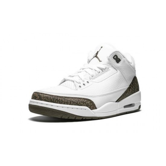 LJR Jordans 3 Mocha WHITE/CHROME/DARK MOCHA Shoes 136064 122