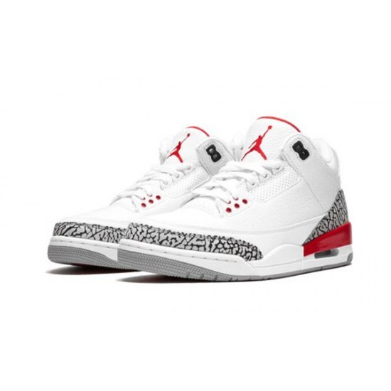 LJR Jordans 3 Retro Hall of Fame WHITE/FIRE RED-CEMENT GREY Shoes 136064 116