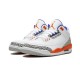 LJR Jordans 3 Retro Knicks WHITE/OLD ROYAL UNIVERSITY ORA Shoes 136064 148