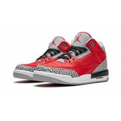 LJR Jordans 3 Retro "Red Cement" VARSITY RED/VARSITY RED-CEMENT Shoes CQ0488 600