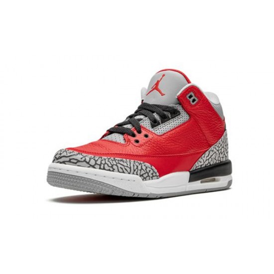 LJR Jordans 3 Retro Red Cement VARSITY RED/VARSITY RED-CEMENT Shoes CQ0488 600