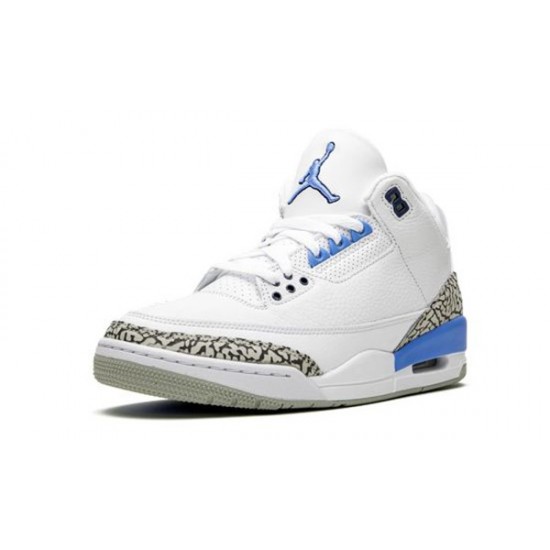 LJR Jordans 3 Retro UNC (2020) WHITE/VALOR BLUE-TECH GRAY Shoes CT8532 104