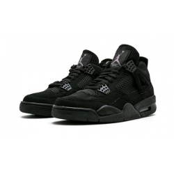 LJR Jordans 4 "Black Cat" BLACK/BLACK-LT GRAPHITE Shoes 308497 002